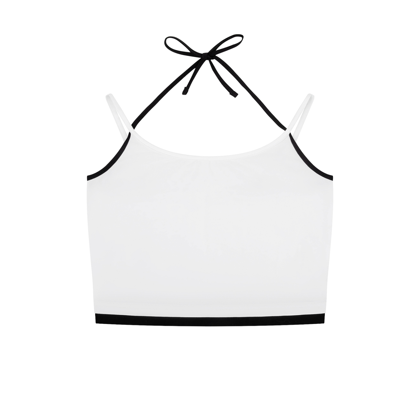 Contrast Binding Halter Crop Top