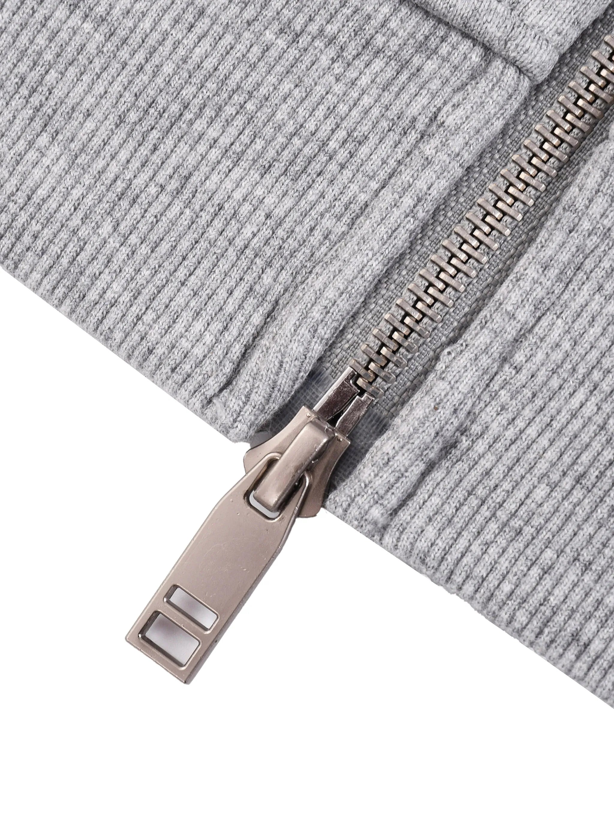 Raw Edge Contrast Tape Zip Hoodie