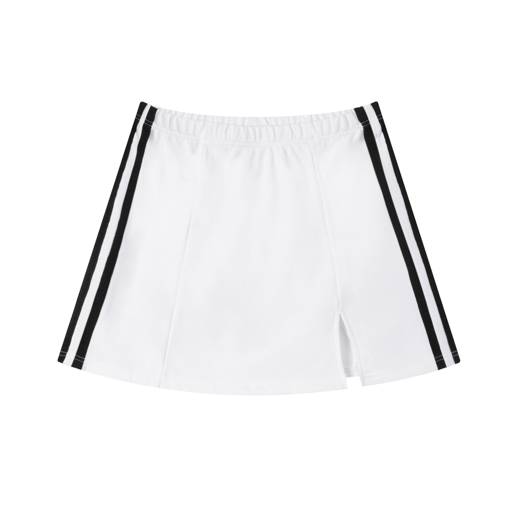 Contrast Side Stripe Slit Skirt