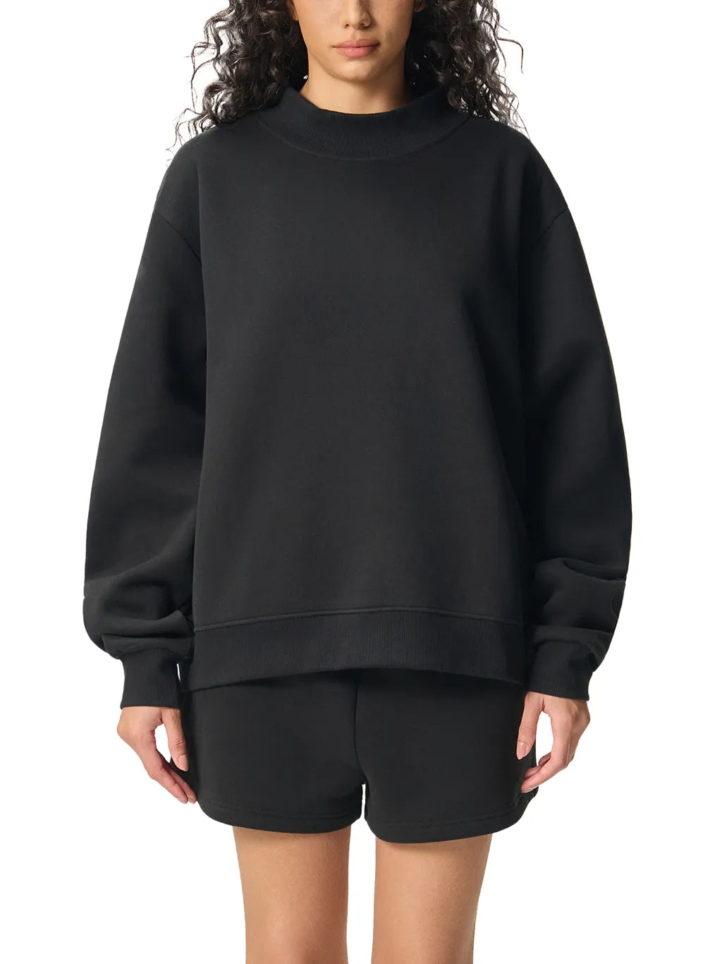 Essential Fleece Mock-Neck Sweatshirt