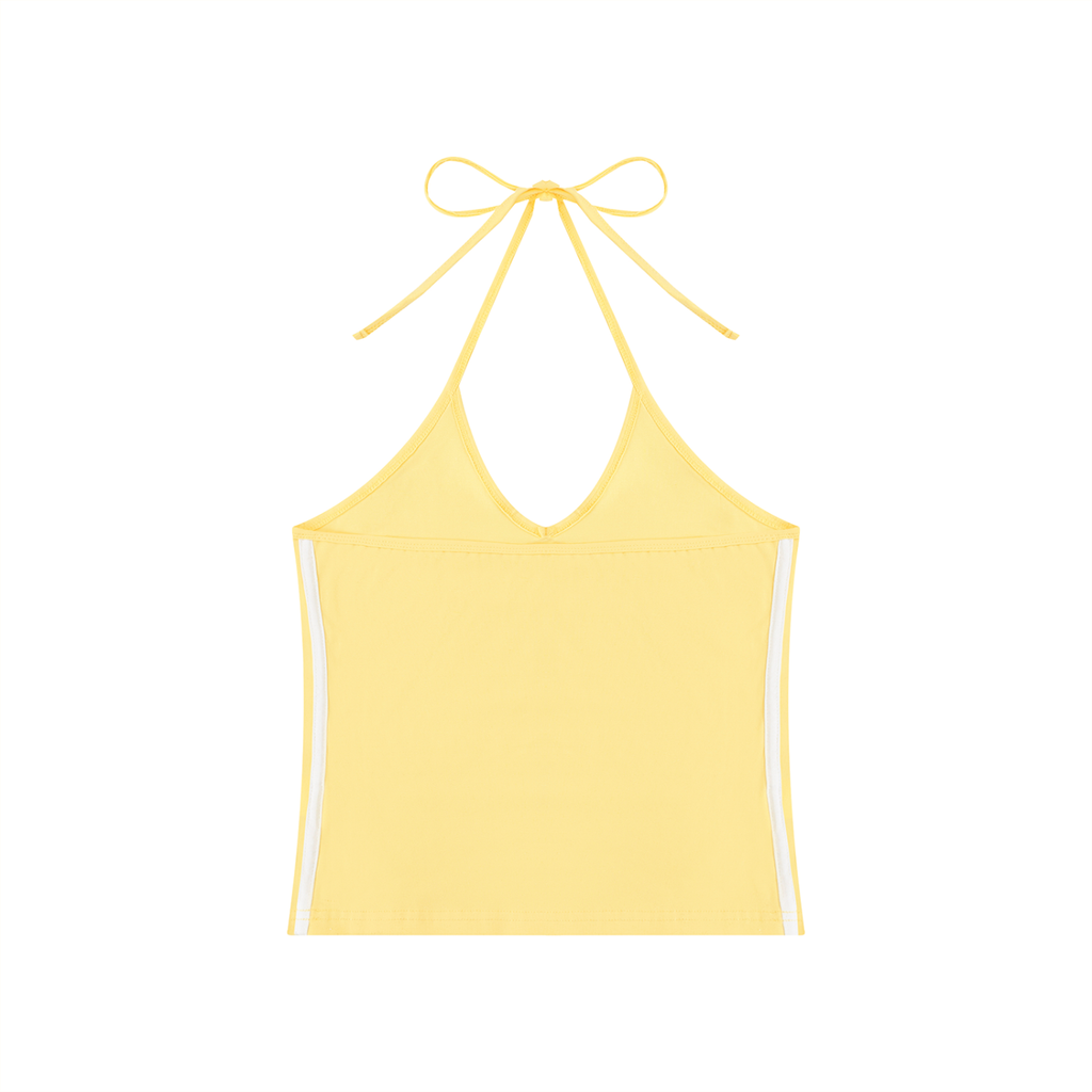 Women's Color Block Halter Crop Top