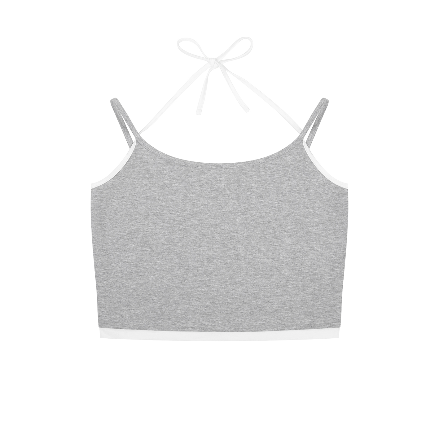 Contrast Binding Halter Crop Top