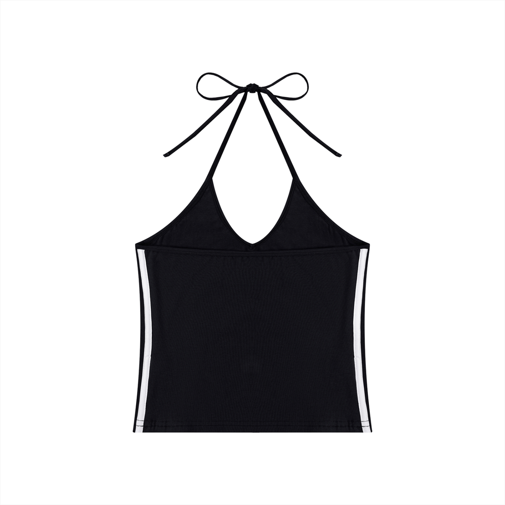 Women's Color Block Halter Crop Top
