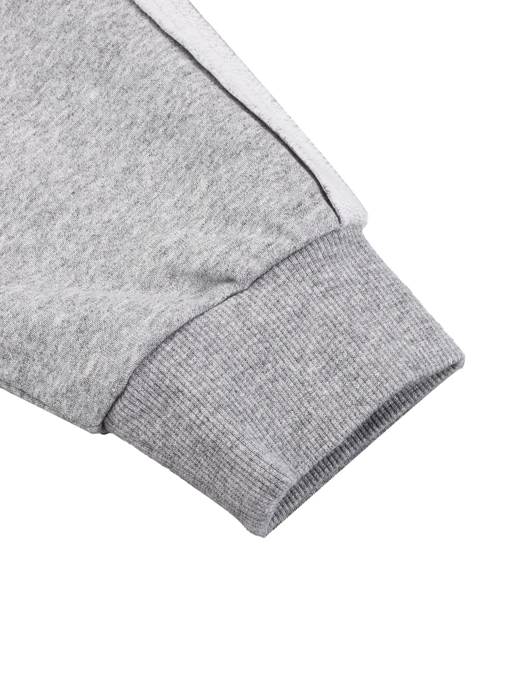 Raw Edge Contrast Tape Zip Hoodie