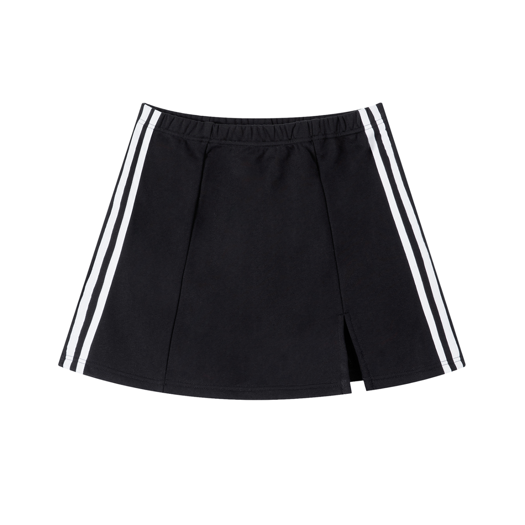 Contrast Side Stripe Slit Skirt