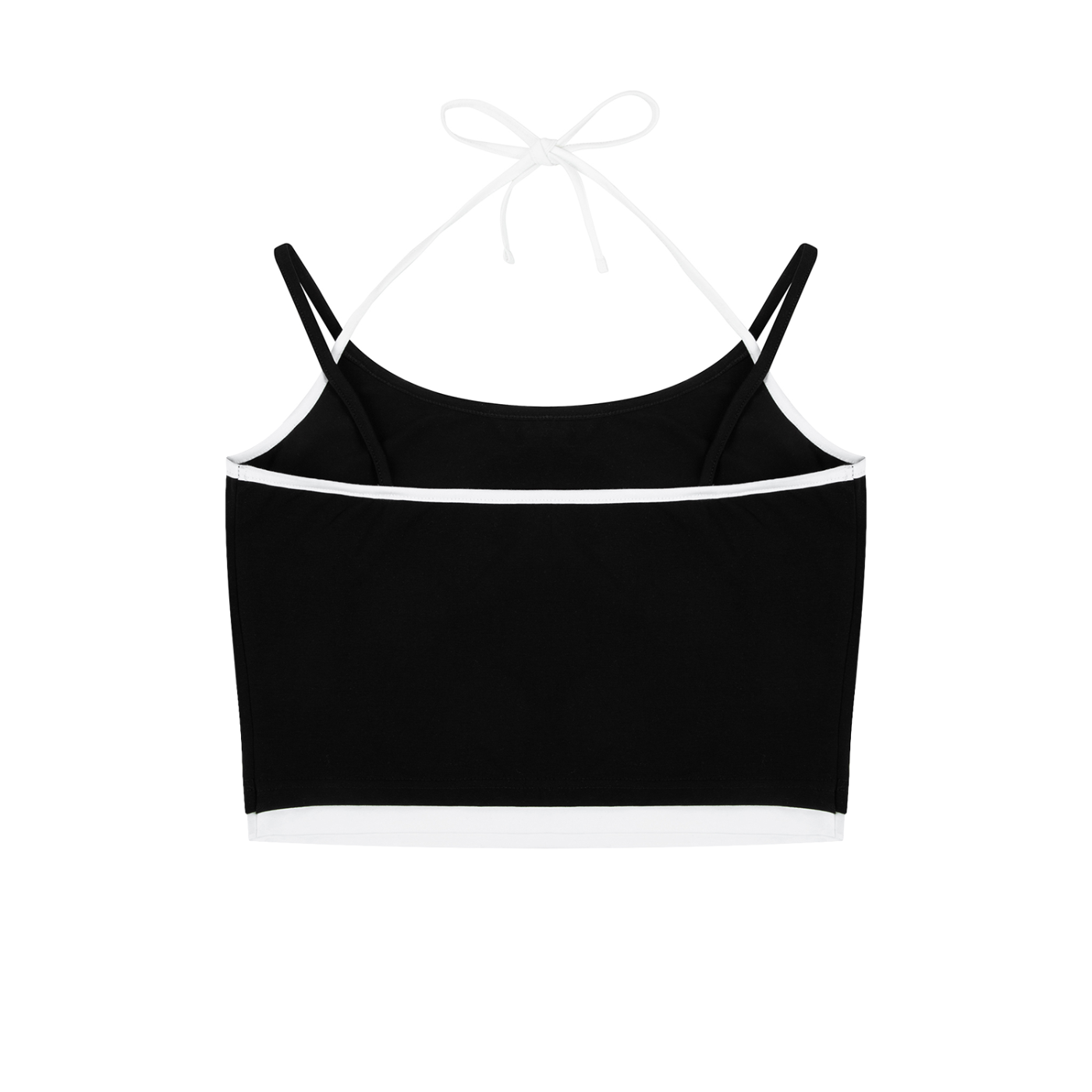 Contrast Binding Halter Crop Top