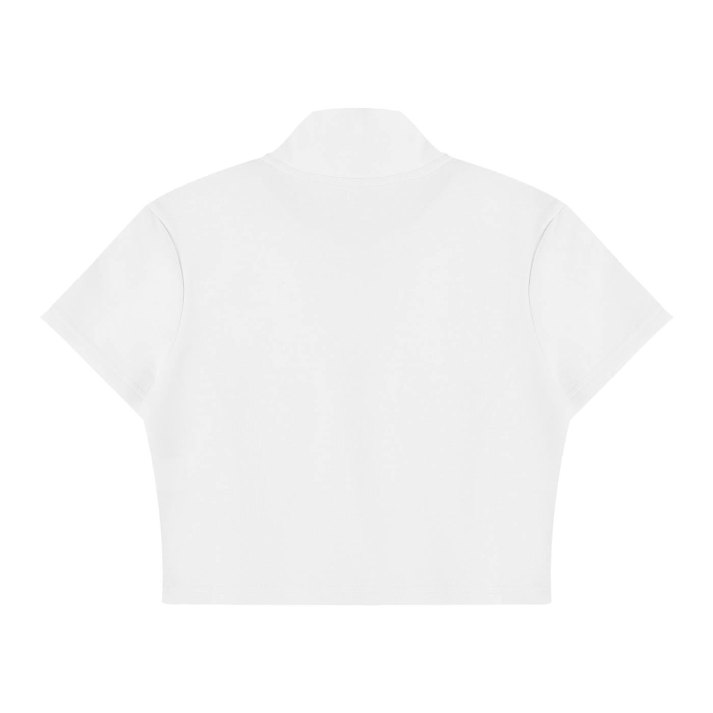 Women's Short Sleeve Zip-Up Crop Top