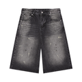 Men’s Vintage Wash Wide-Leg Denim Shorts