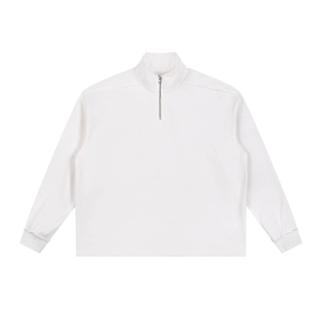 Half-Zip Rolled Edge Fleece Sweatshirt