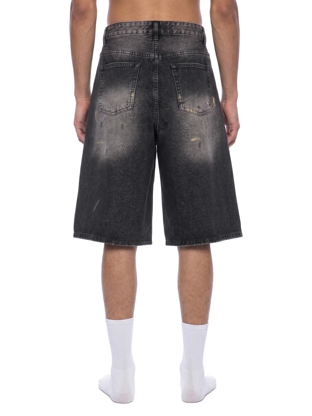 Men’s Vintage Wash Wide-Leg Denim Shorts