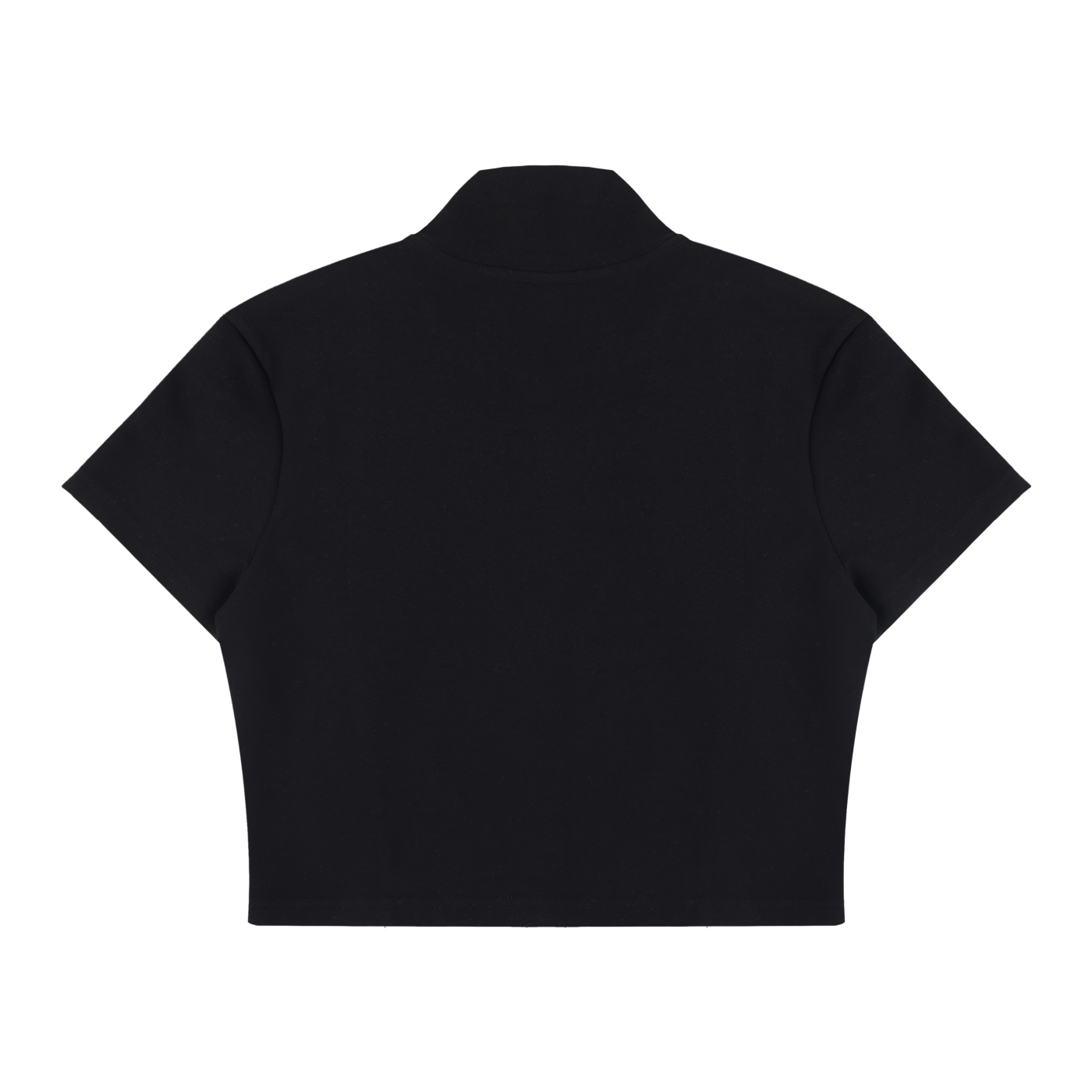 Women's Short Sleeve Zip-Up Crop Top