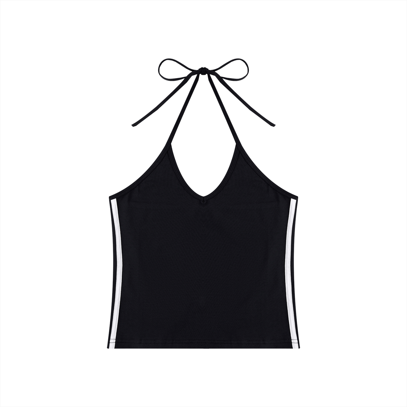 Women's Color Block Halter Crop Top