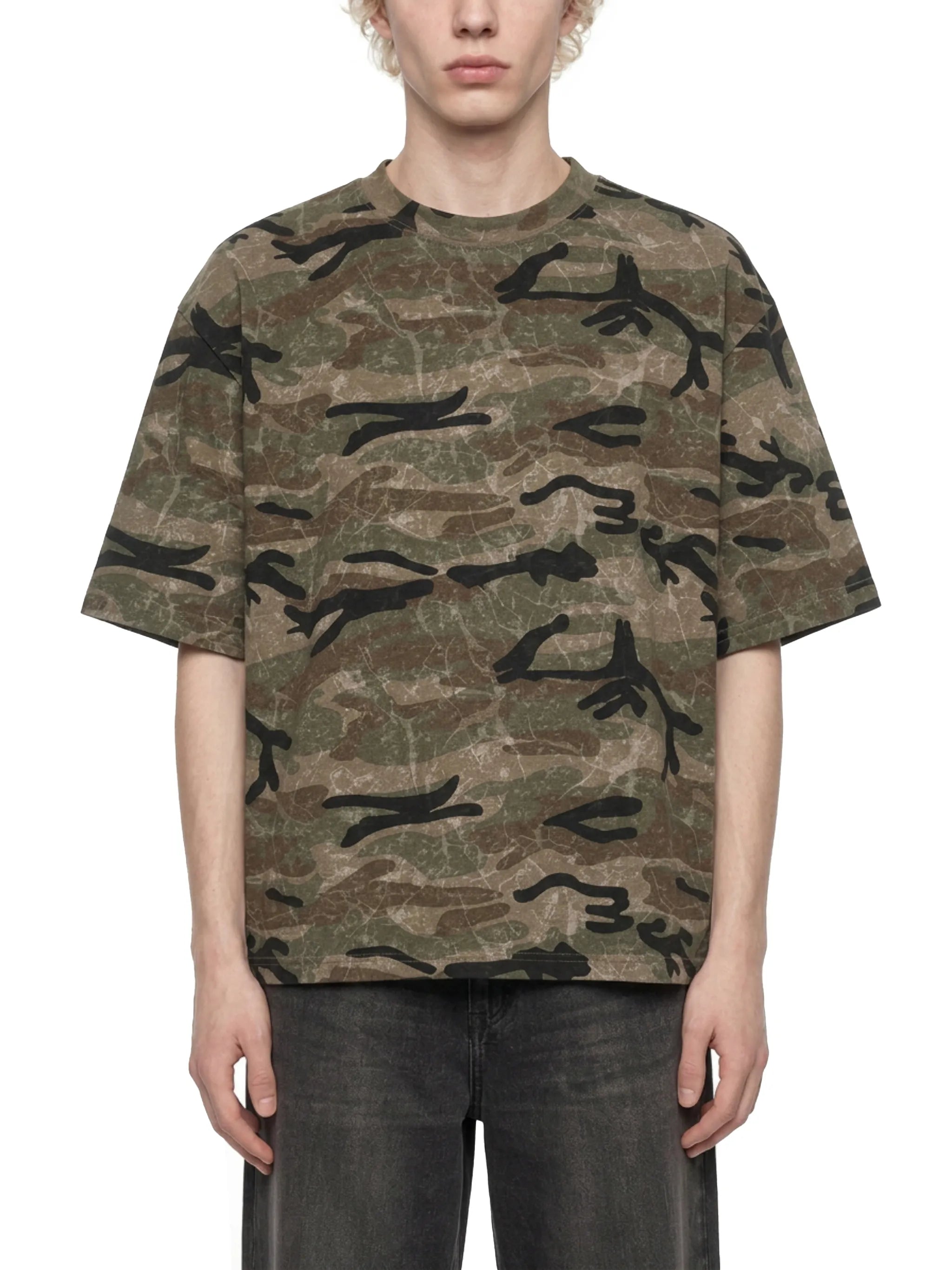 Boxy Camo Print T-Shirt