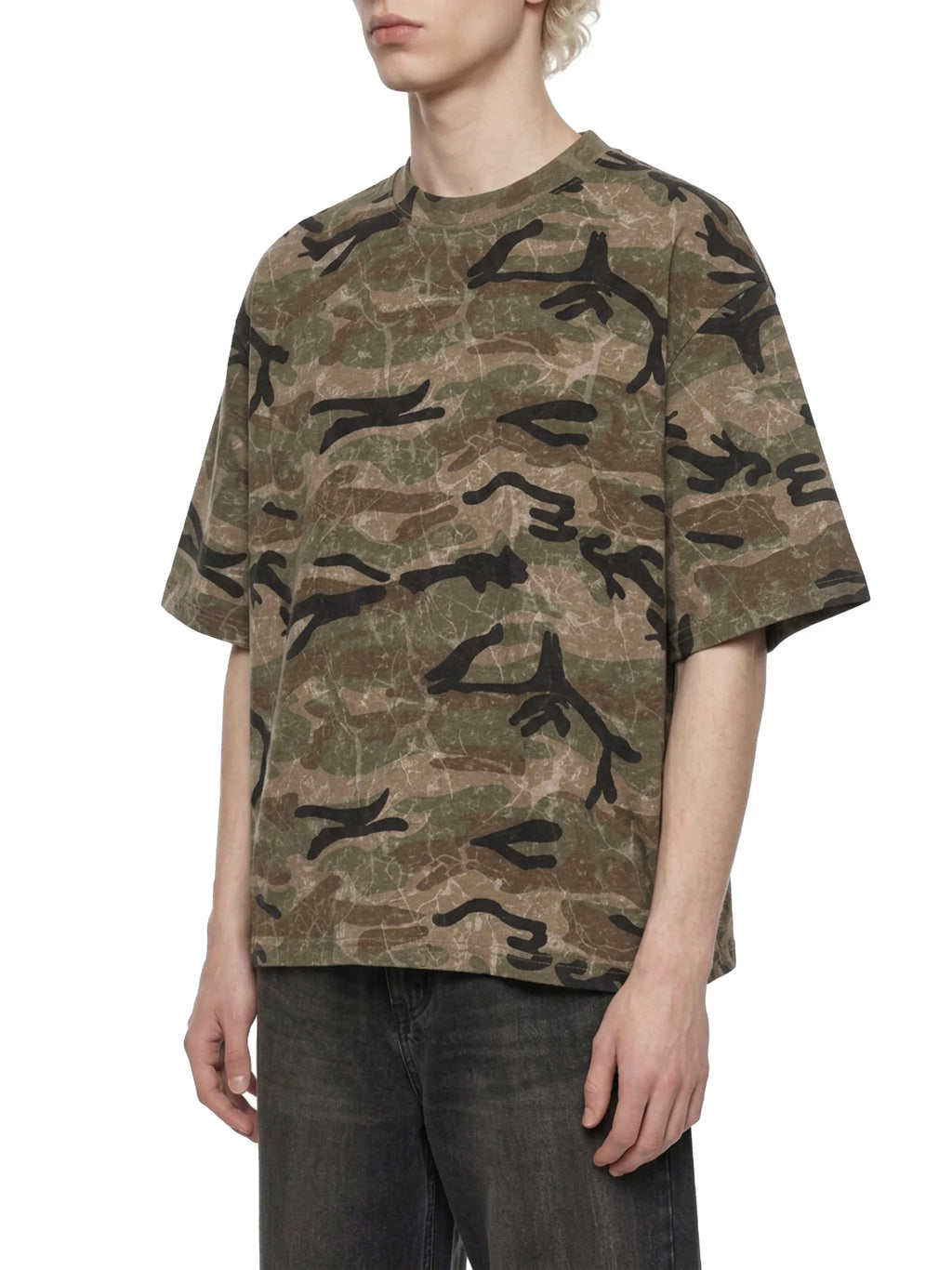 Boxy Camo Print T-Shirt
