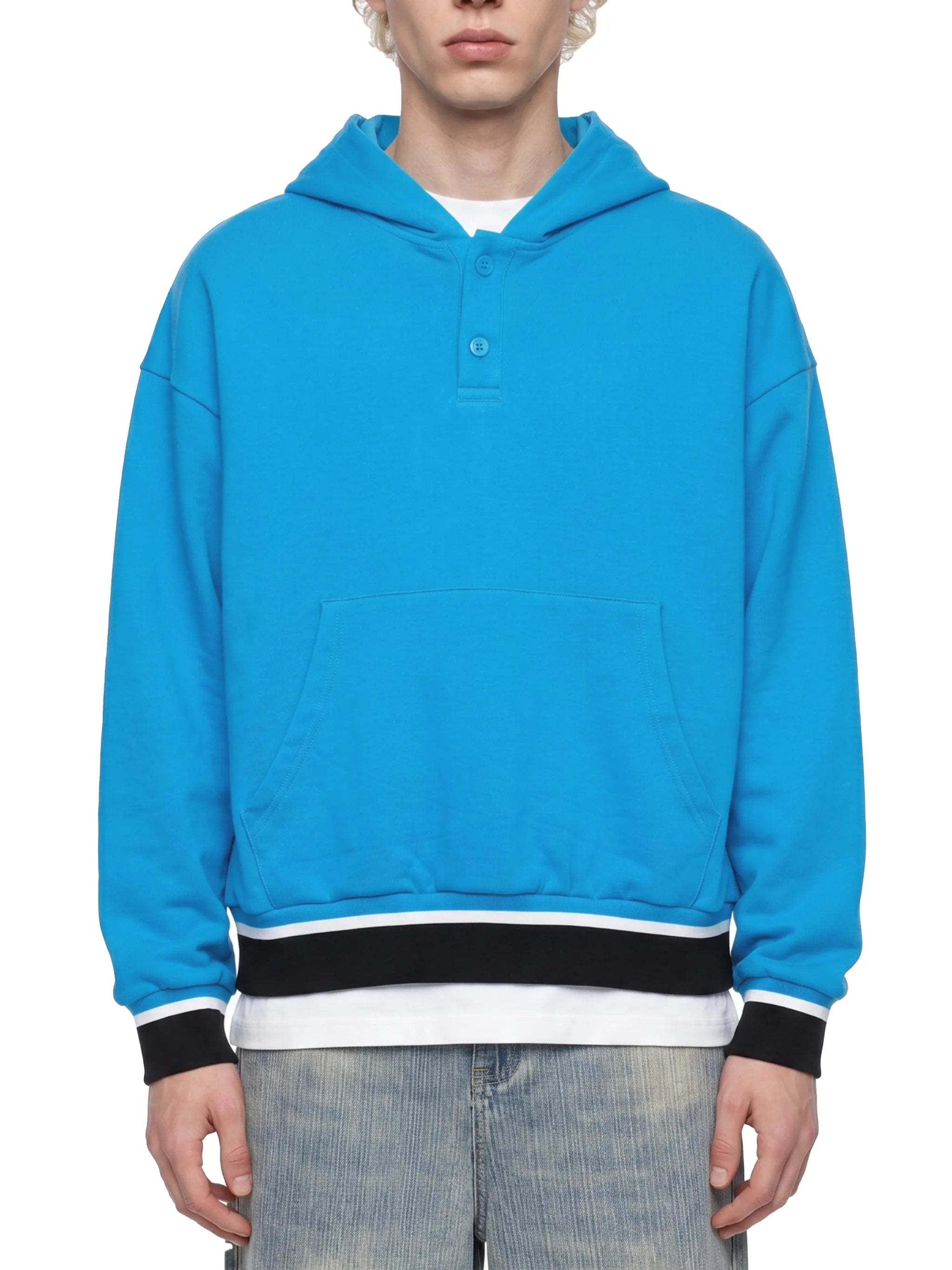 Color Block Boxy Cotton Hoodie