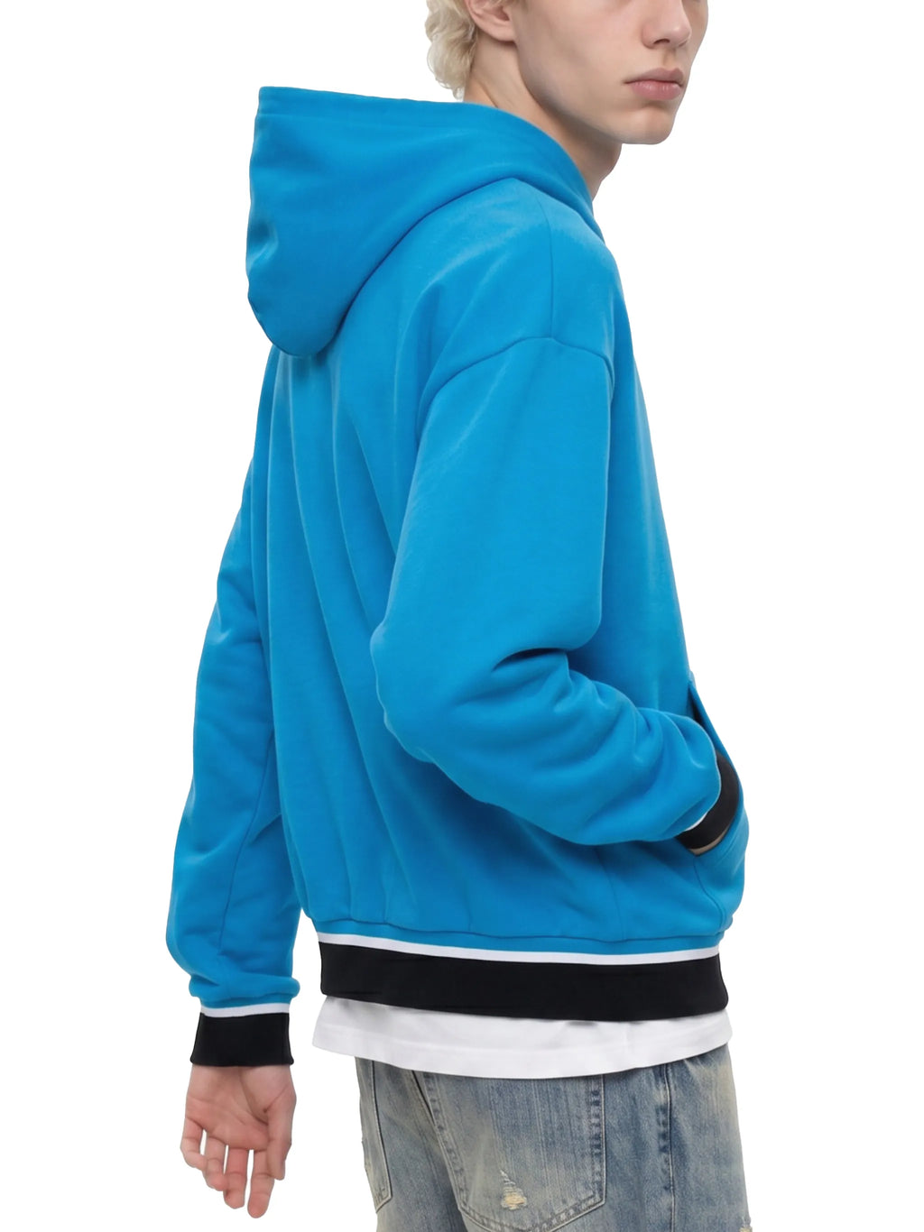 Color Block Boxy Cotton Hoodie