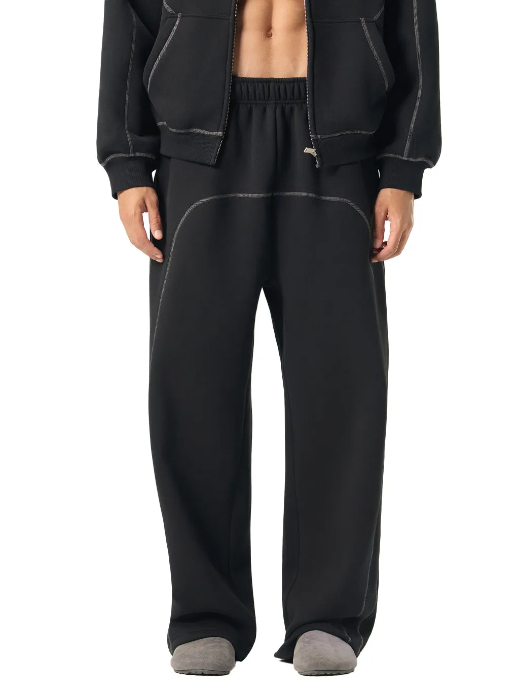 Contrast-Stitched Fleece Sweatpants