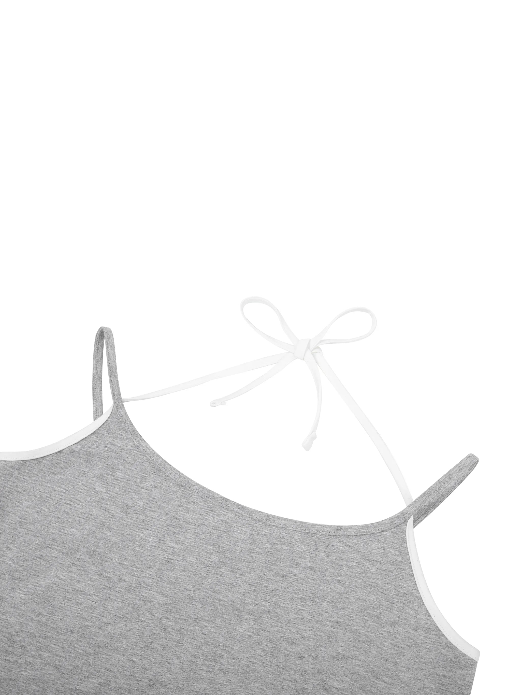 Contrast Binding Halter Crop Top
