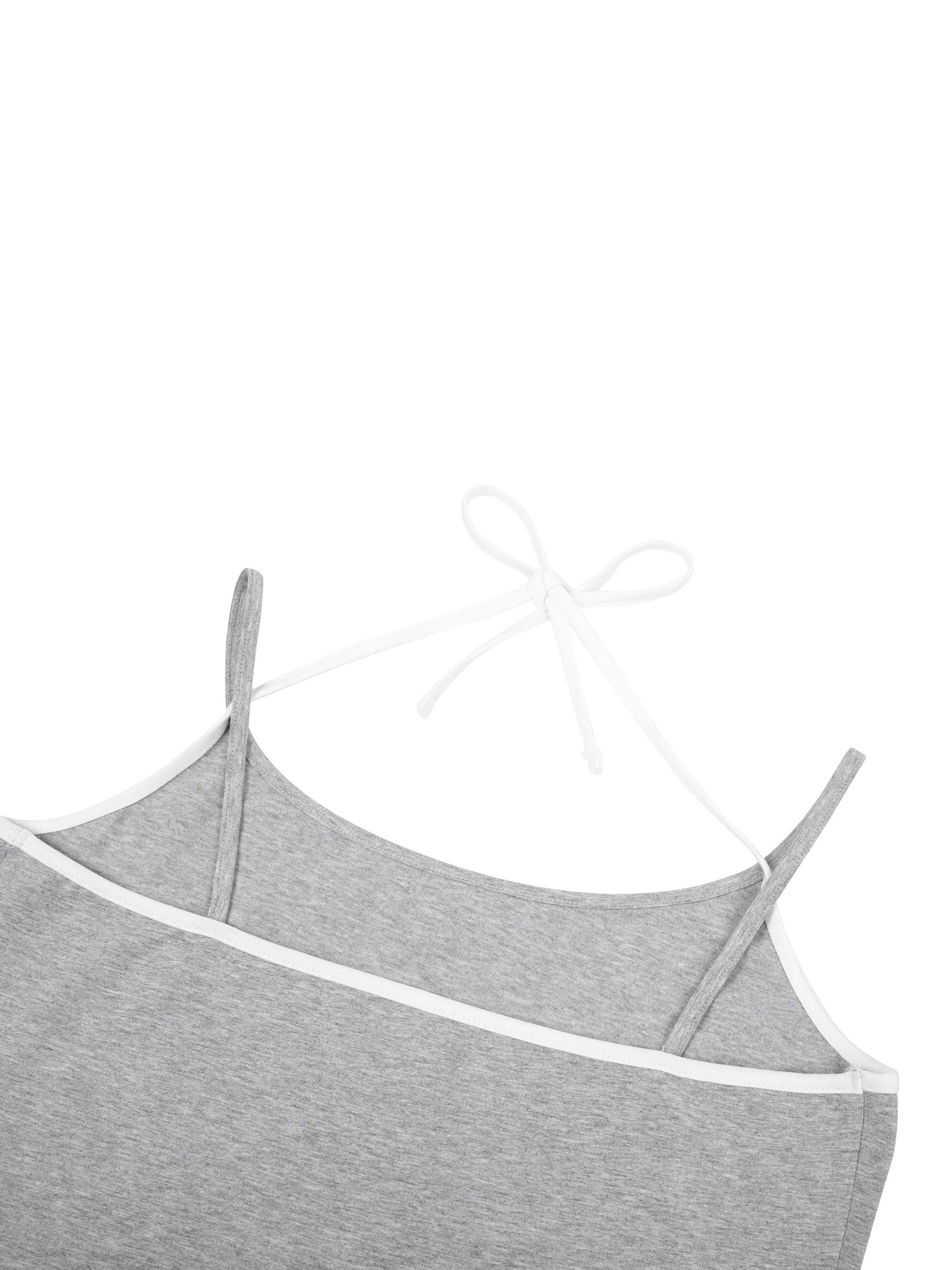 Contrast Binding Halter Crop Top