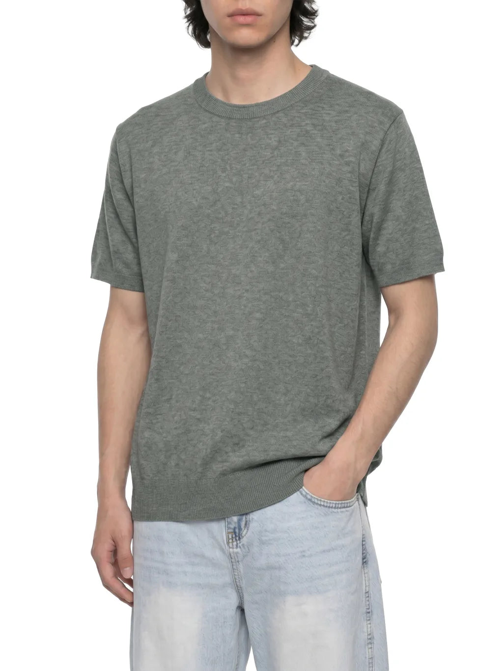 Crewneck Knit T-Shirt