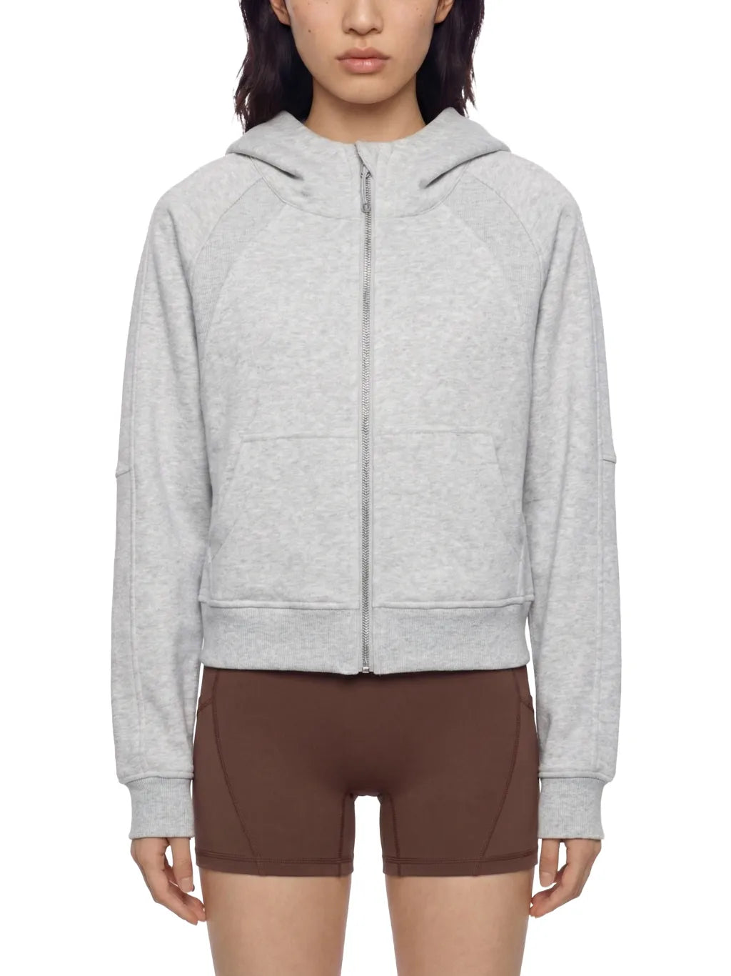 Cropped Zip-Through Hoodie