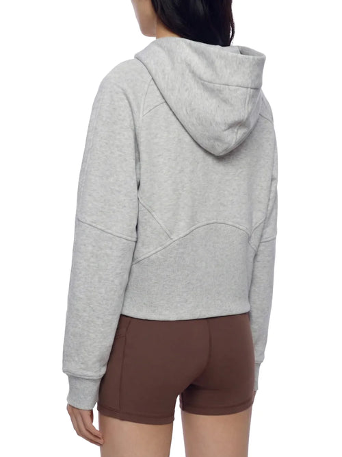 Cropped Zip-Through Hoodie