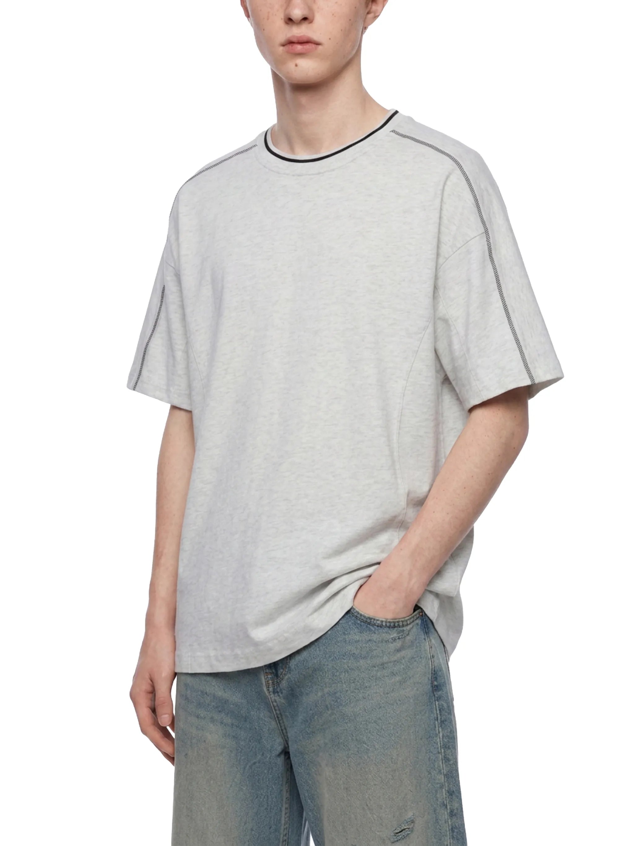Oversized Contrast Tape T-Shirt