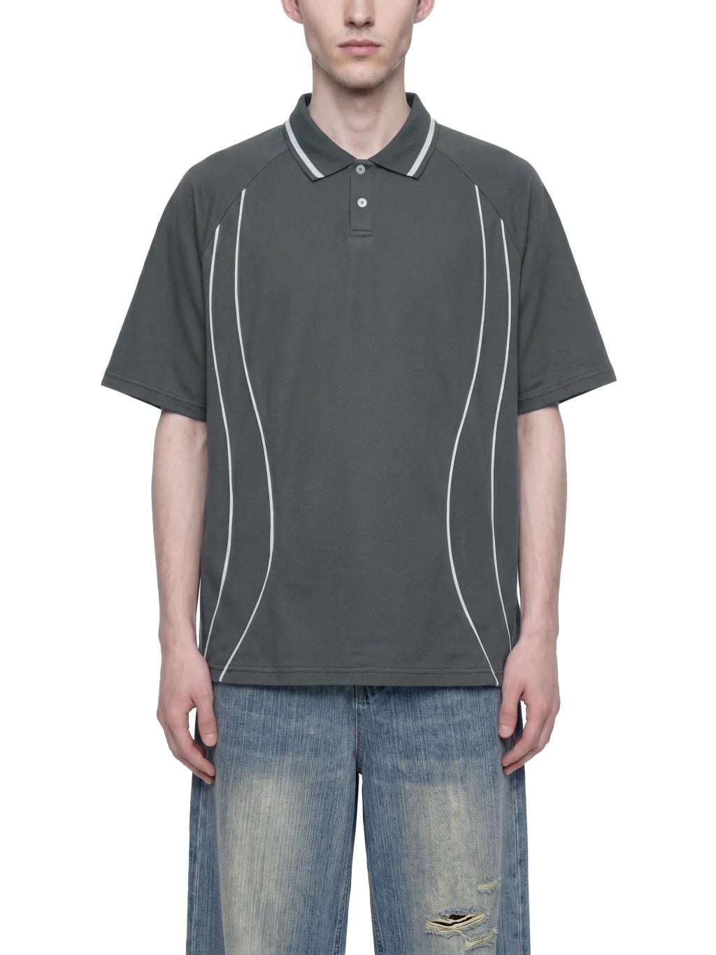 Raglan Piping Polo Shirt