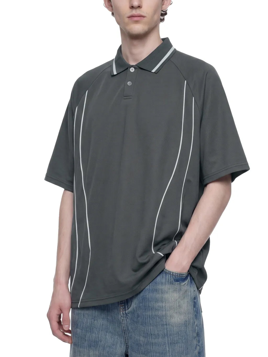 Raglan Piping Polo Shirt