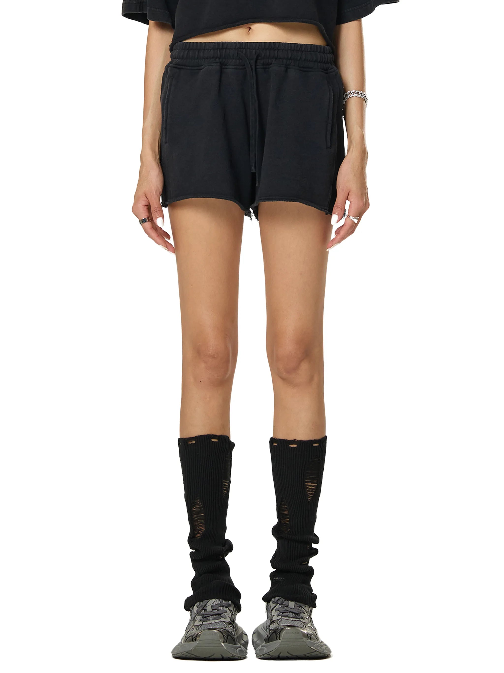 Snow Washed Raw Edge Shorts