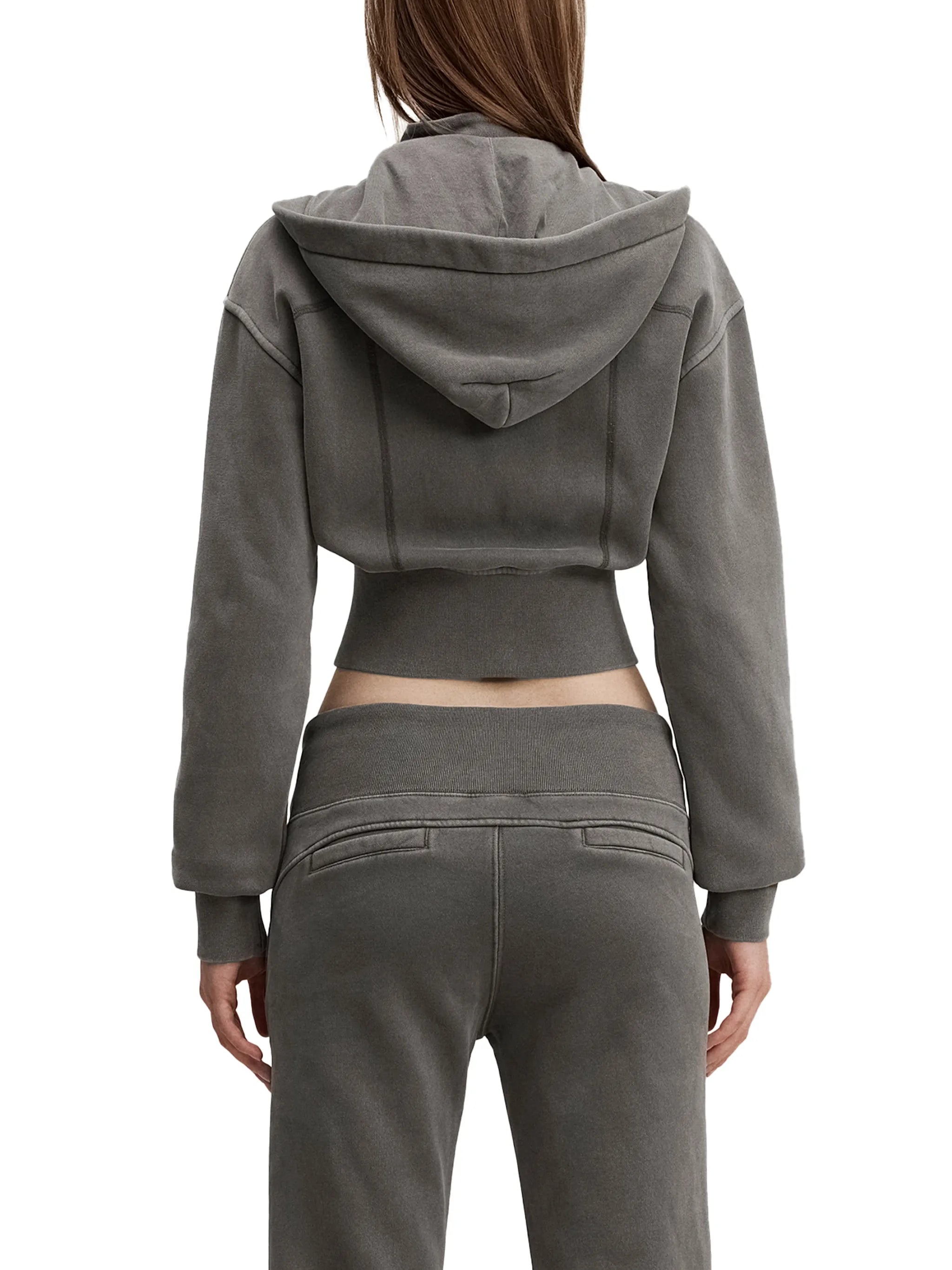 Vintage Washed Cropped Fleece Hoodie