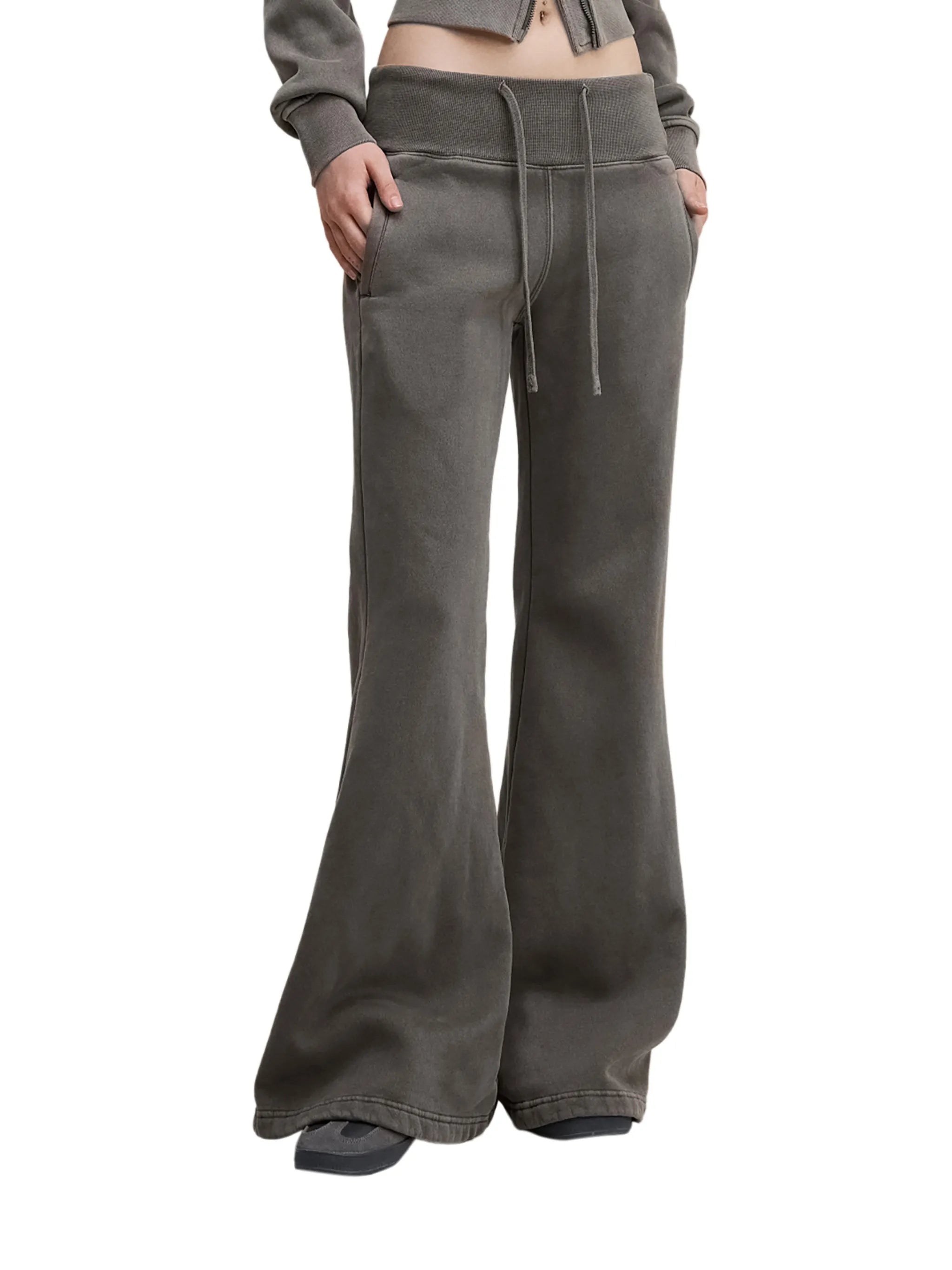 Vintage Washed Flared Fleece Pants