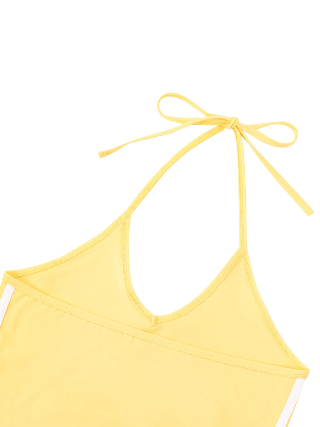 Women's Color Block Halter Crop Top