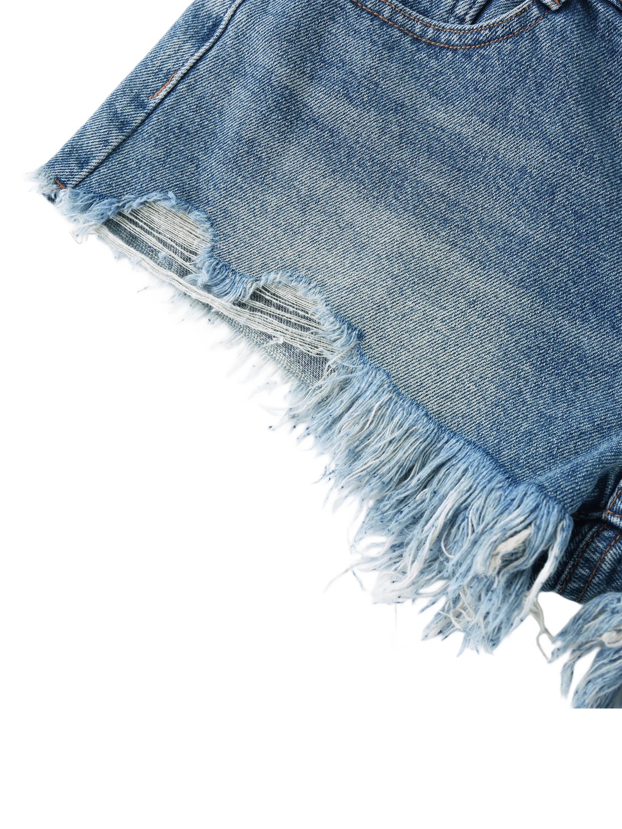 Women's Vintage Wash Frayed Denim Shorts