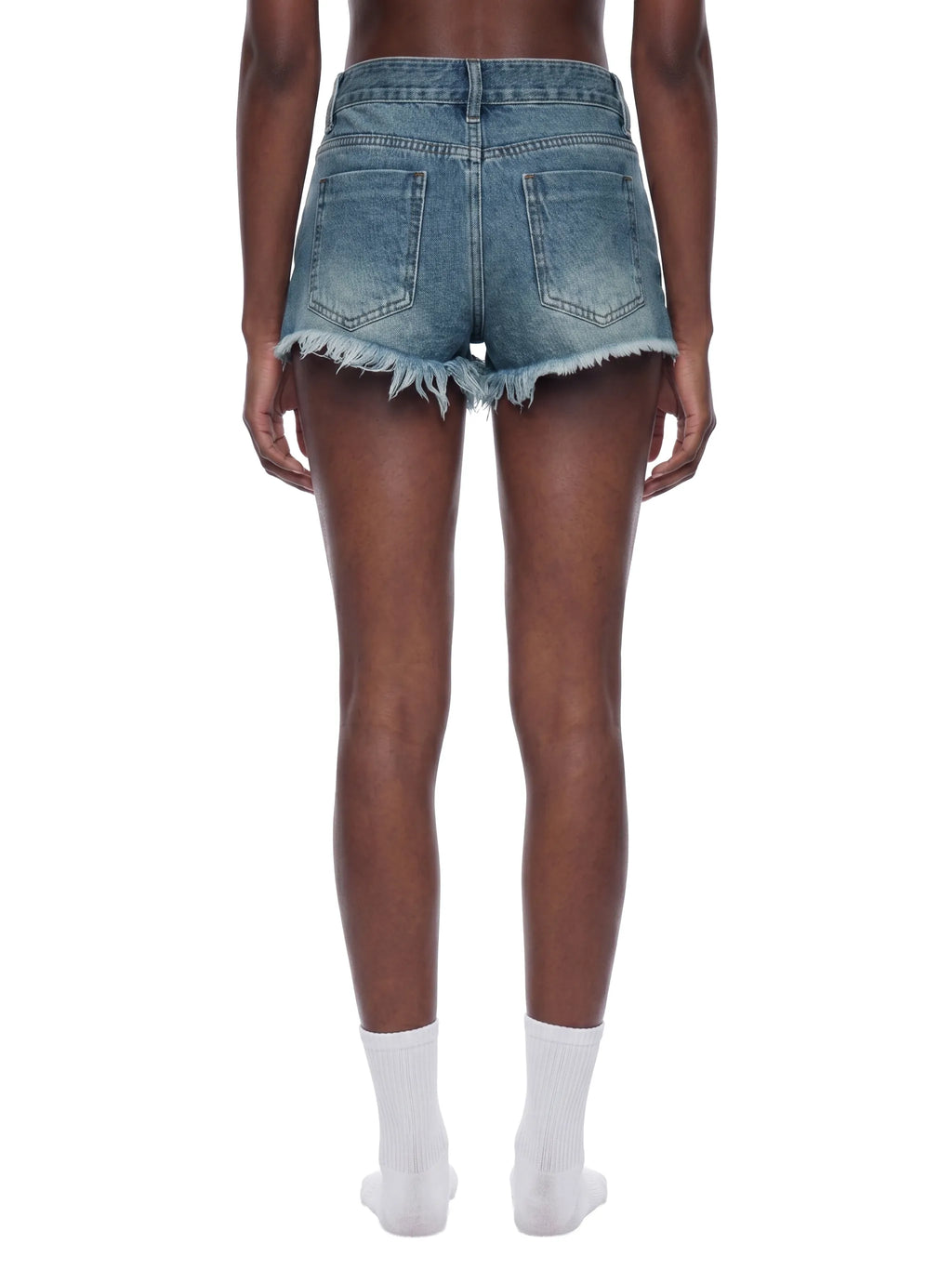 Women's Vintage Wash Frayed Denim Shorts