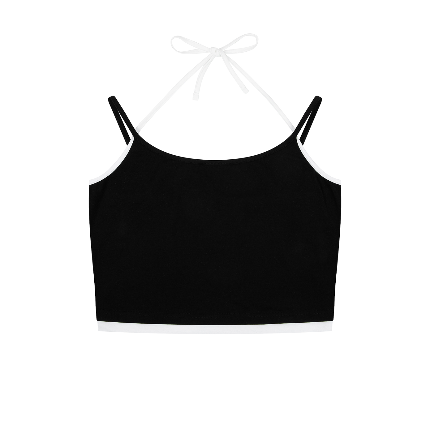 Contrast Binding Halter Crop Top