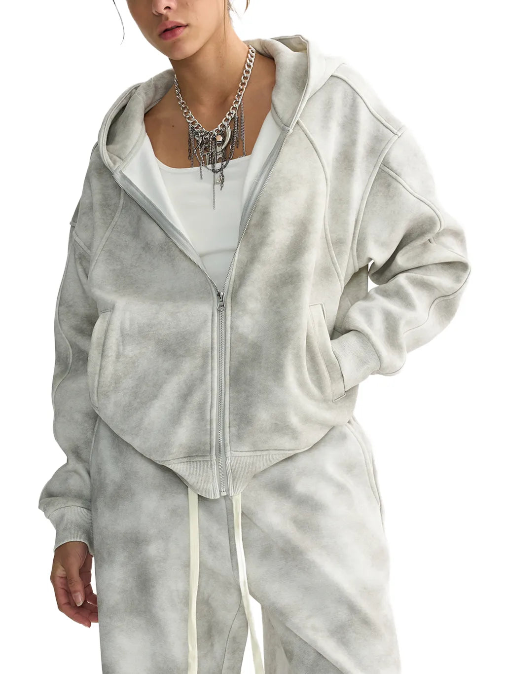 Snow Zip-Up Fleece Hoodie