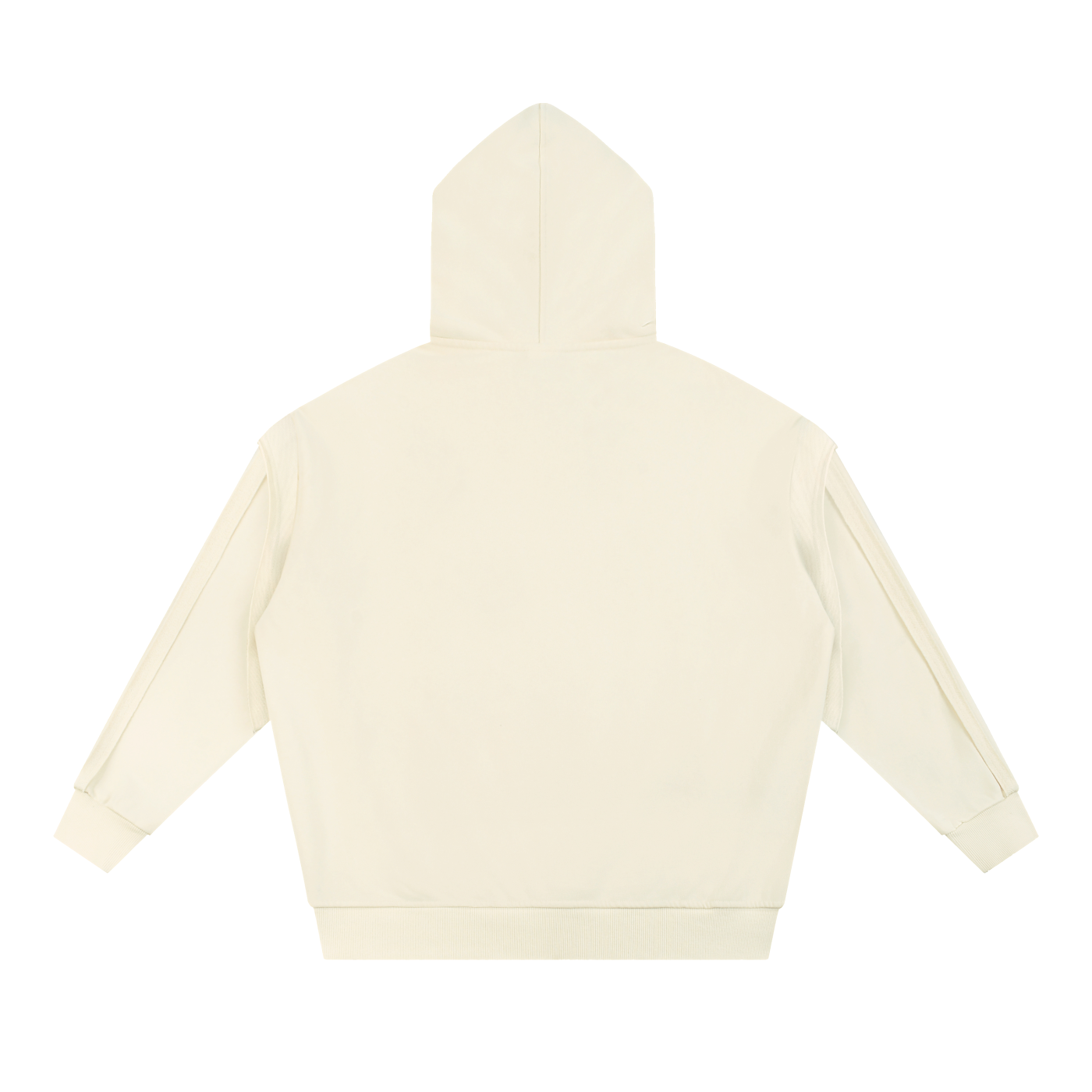 Raw Edge Contrast Tape Zip Hoodie