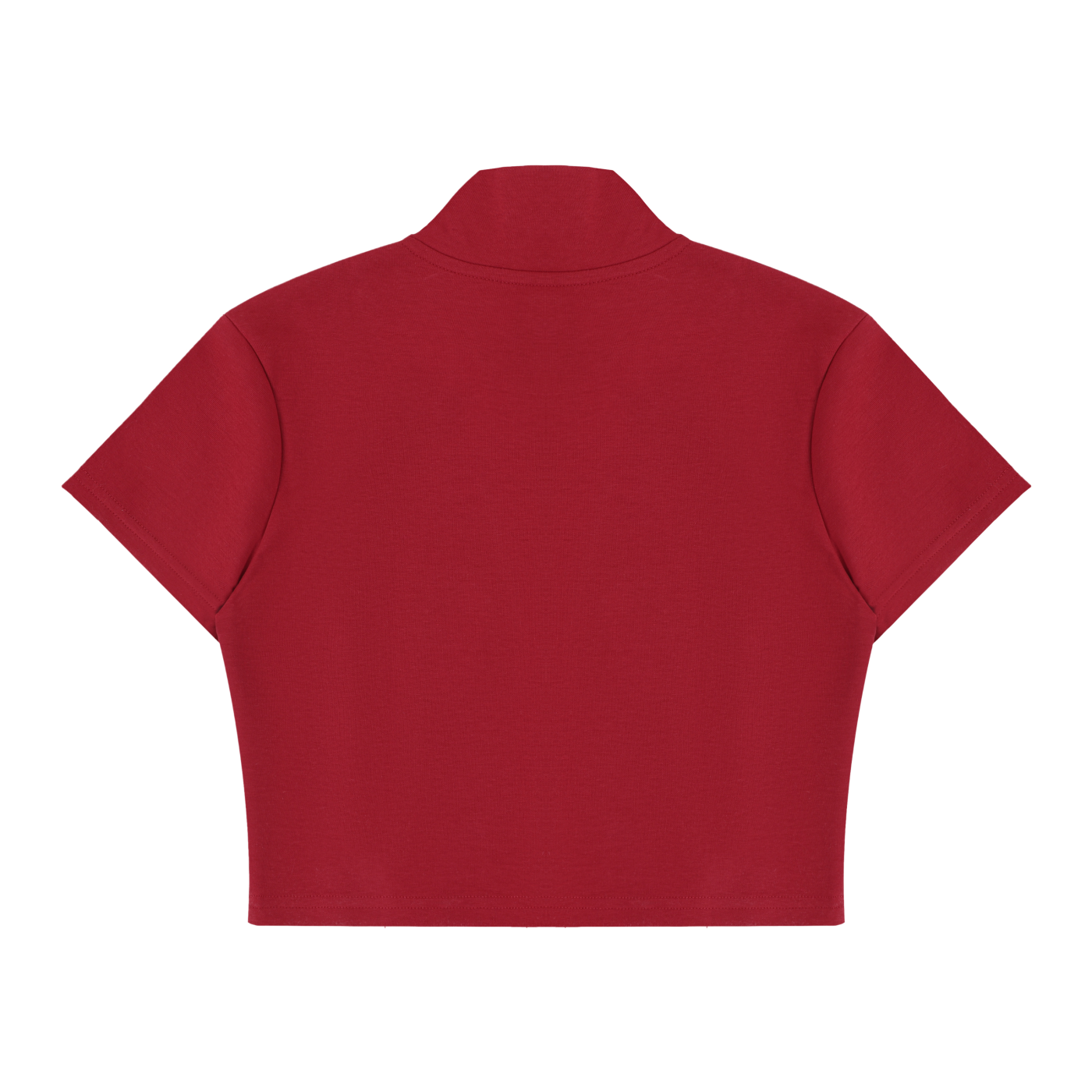 Women's Short Sleeve Zip-Up Crop Top