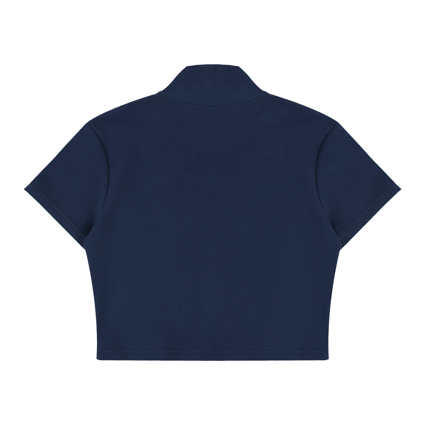 Women's Short Sleeve Zip-Up Crop Top