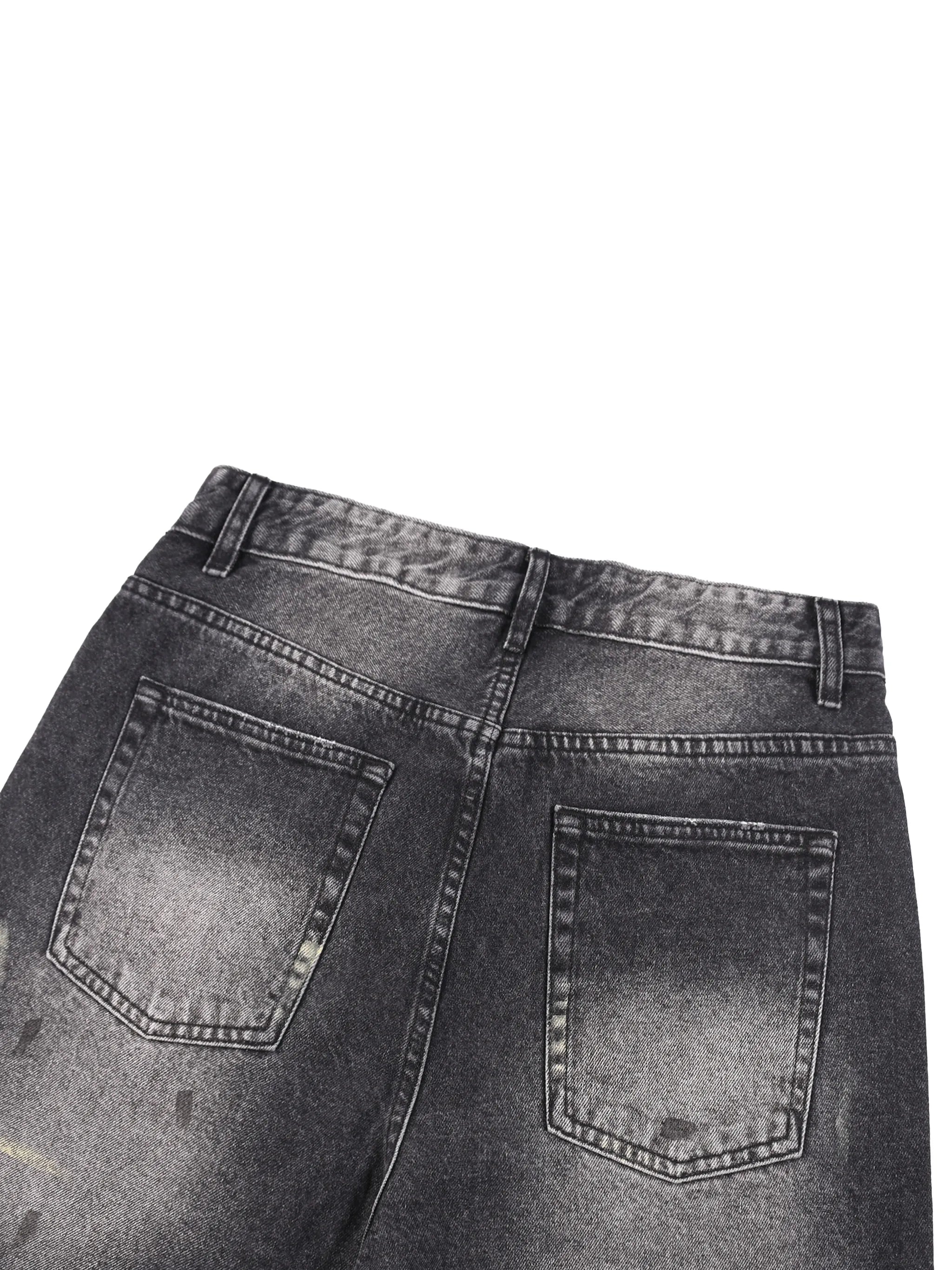 Men’s Vintage Wash Wide-Leg Denim Shorts