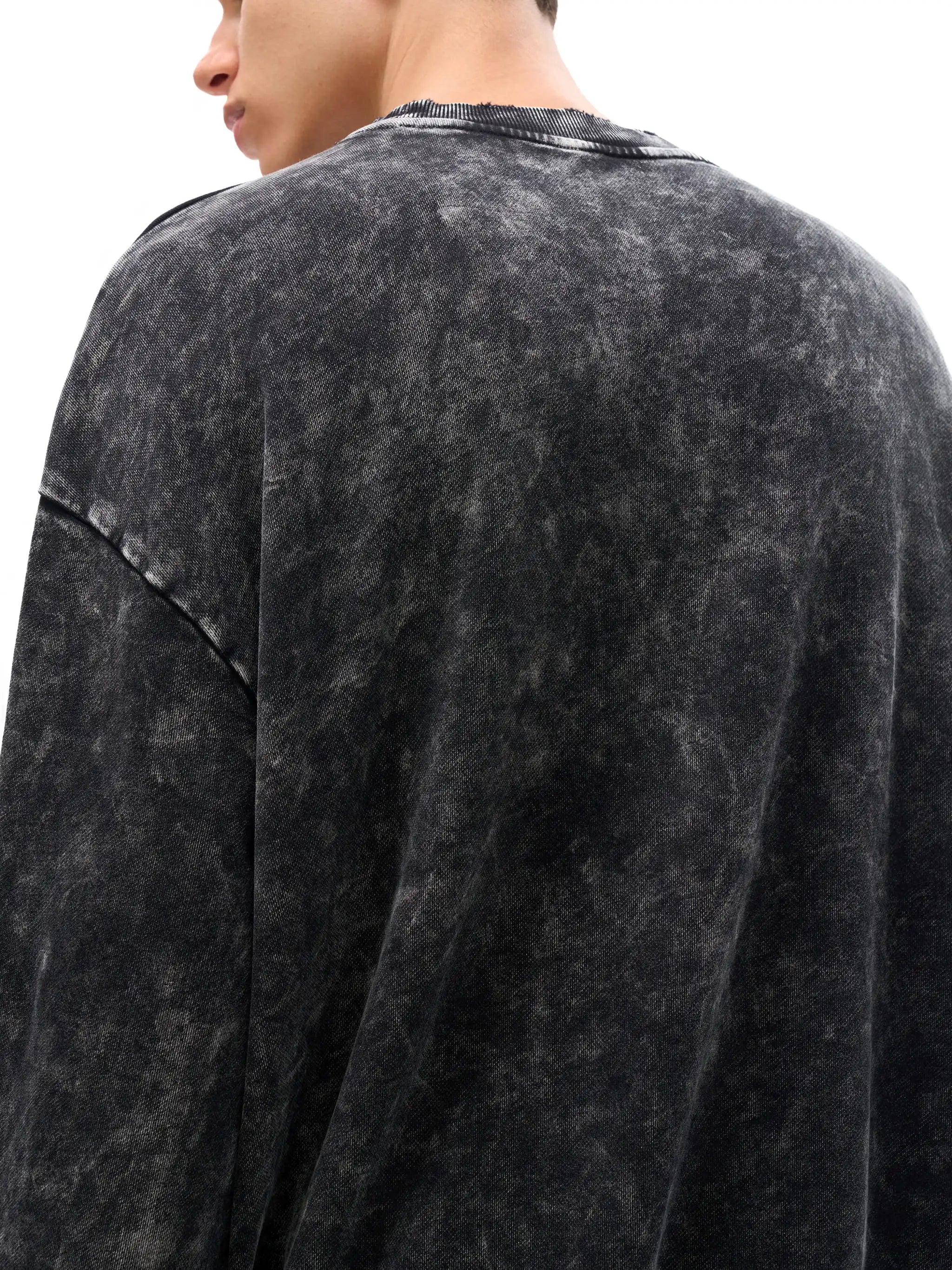 Snow Washed Hand-Frayed Sweatshirt