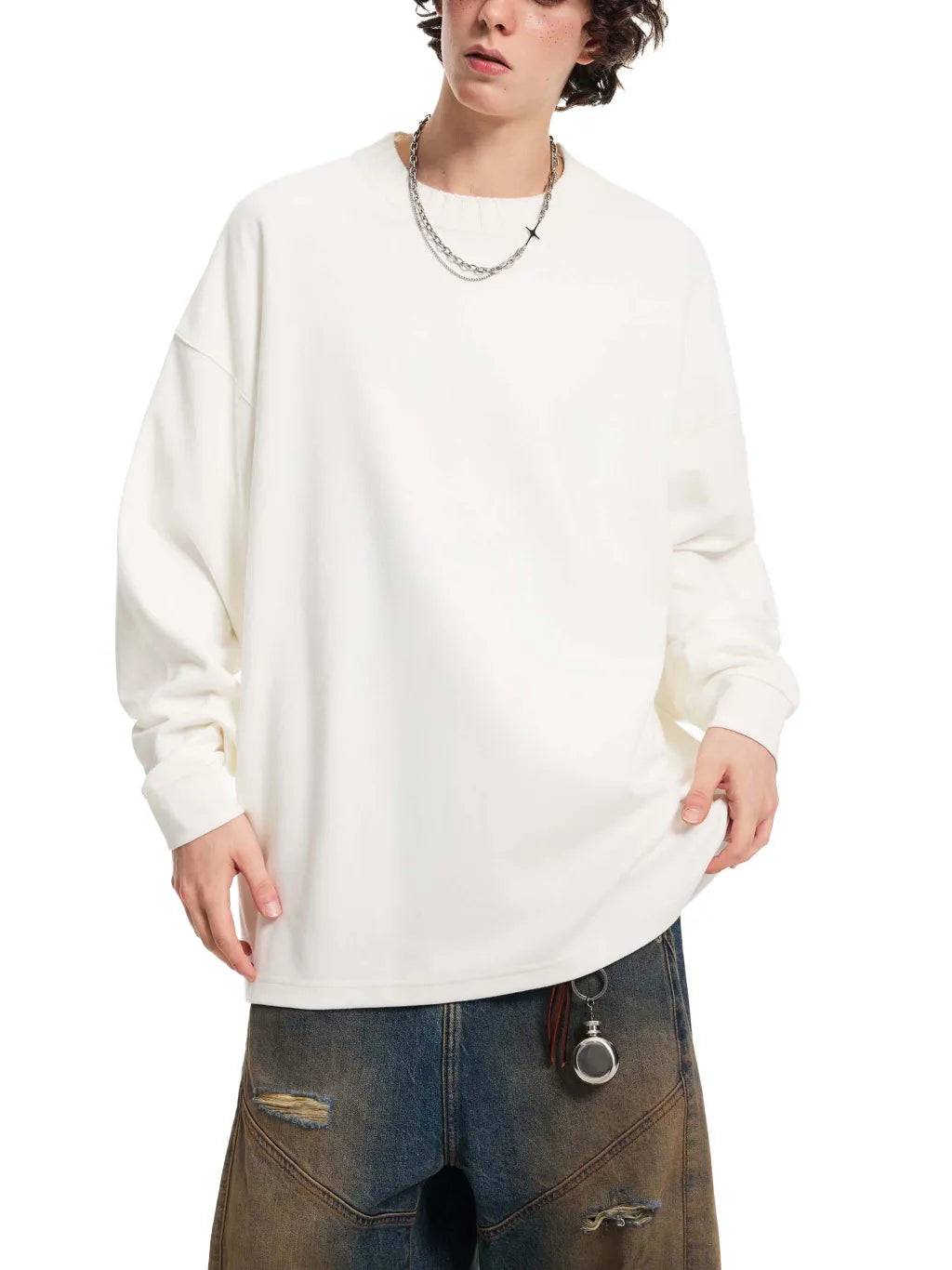Knitted Round Neck Oversized Sweatshirt