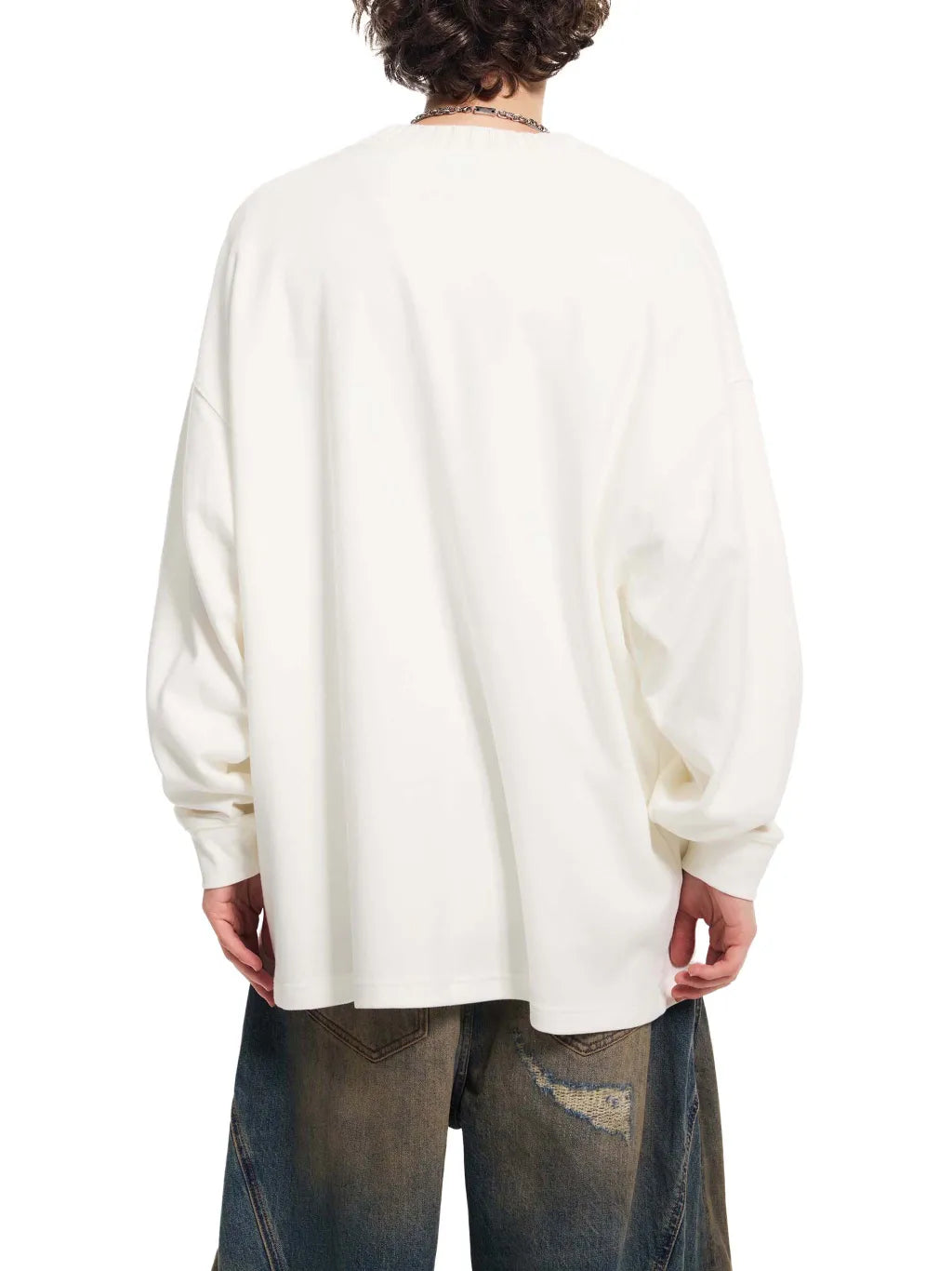 Knitted Round Neck Oversized Sweatshirt